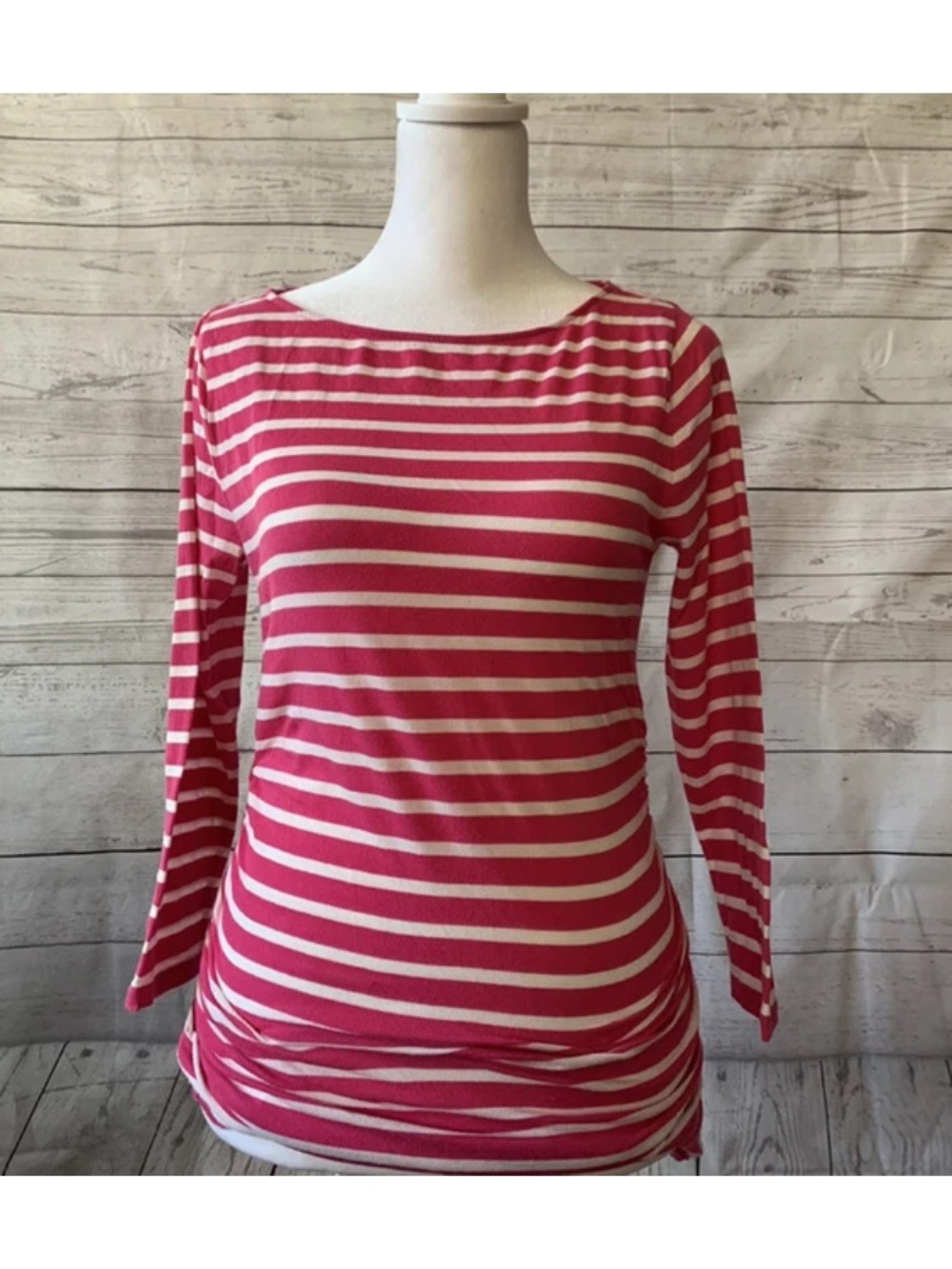 Michael Kors Women’s Sz Small Pink Striped long sleeve top shirt
